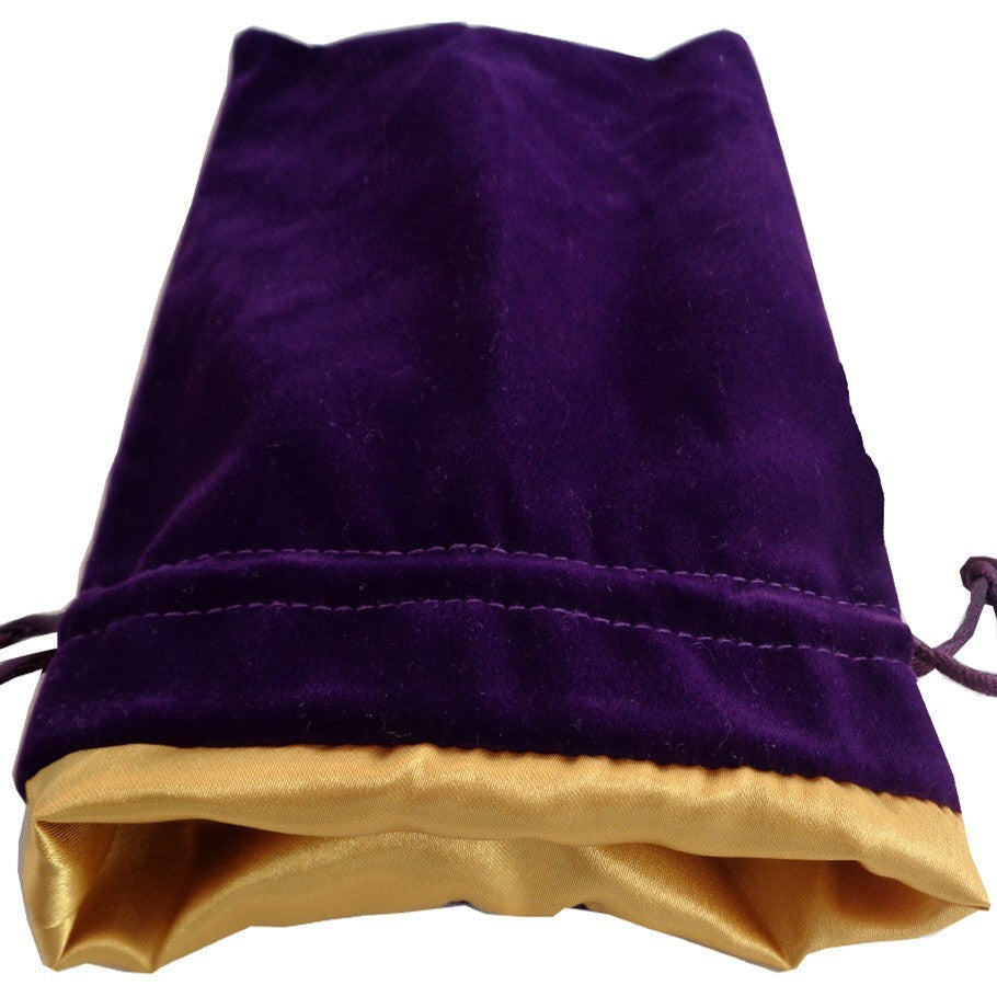 FanRoll Dice Bag Velvet Purple with Golden Satin Large