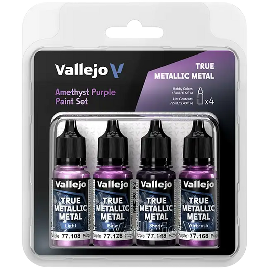 Vallejo: True Metallic Metal: Set 4 colors: Amethyst Purple Paint Set