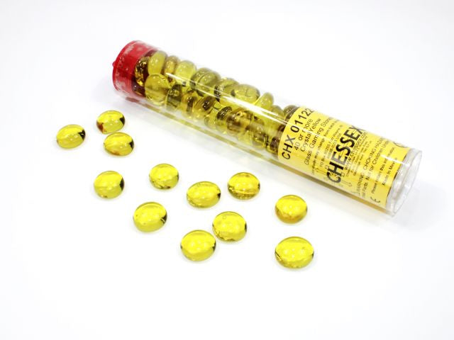 Chessex Gaming Glass Stones in Tube - Yellow (40)