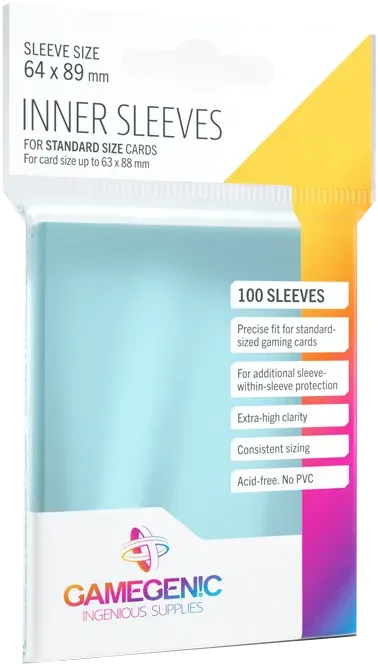 Gamegenic: Inner Sleeves - Clear (100 Sleeves)
